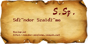 Sándor Szalóme névjegykártya